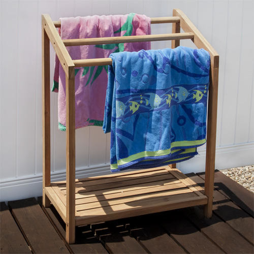 Teak Outdoor Towel Rack