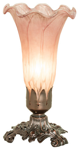 8H Pink Pond Lily Accent Lamp
