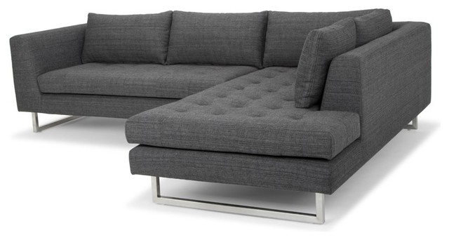 104 8 L Scott Sofa Sectional Raf On Tufted Tweed Brushed Stainless Steel 104 8 L Scott Sofa Sectional Raf On Tufted Tweed Brushed Stainless Steel