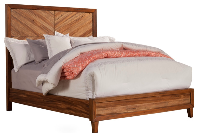 Origins by Alpine Trinidad California King Wood Bed in Toffee (Brown) Transitional Panel
