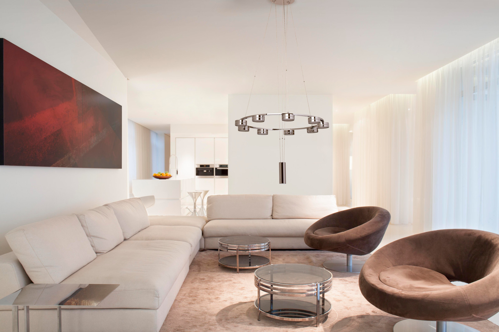 Зональное освещение в гостиной