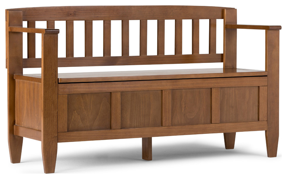 Brooklyn Solid Wood Entryway Storage Bench Transitional Accent