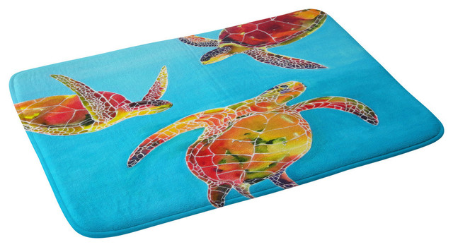 Clara Nilles Tie Dye Sea Turtles Memory Foam Bath Mat, 17