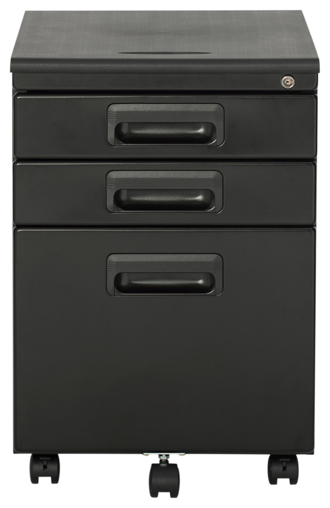 Metal Rolling Organizer File With Locking Drawers