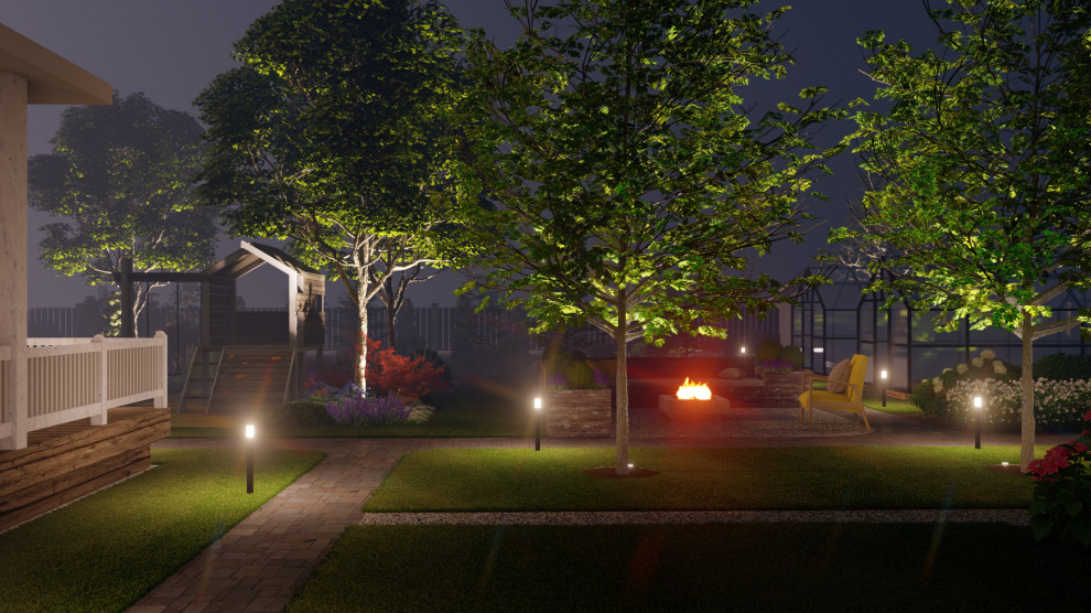 Вид участка ночью