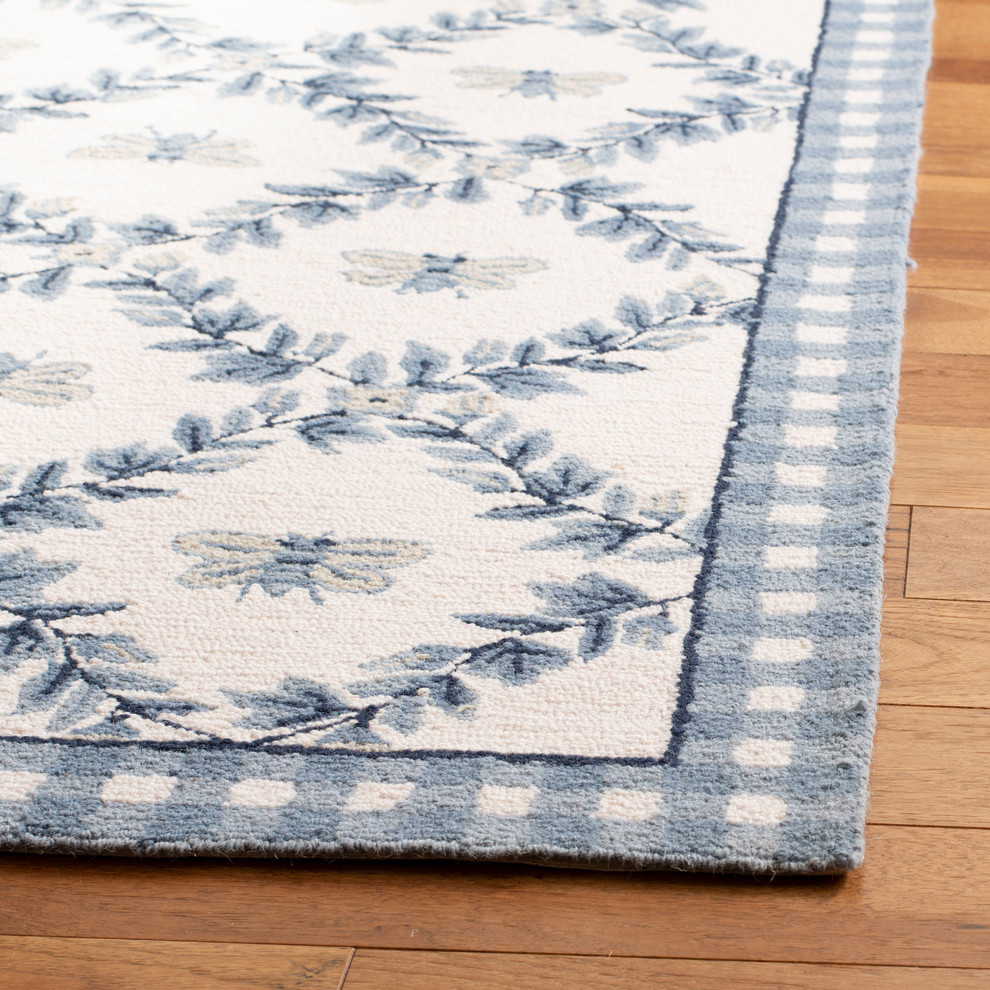 Safavieh Chelsea Collection HK55 Rug, Ivory/Blue, 1'8"x2'6"