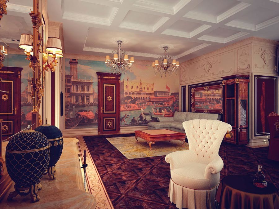 Роскошная классика в современном коттедже