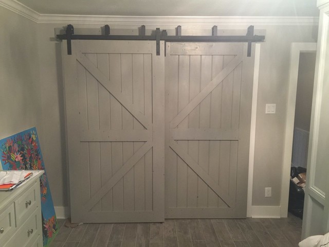 Great Britain Barn Doors Over Closet Bypass Track Modern