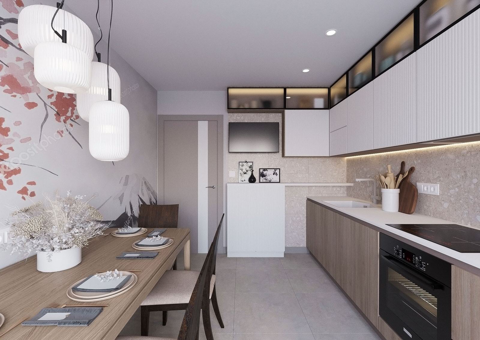 Кухня и санузел в японском стиле