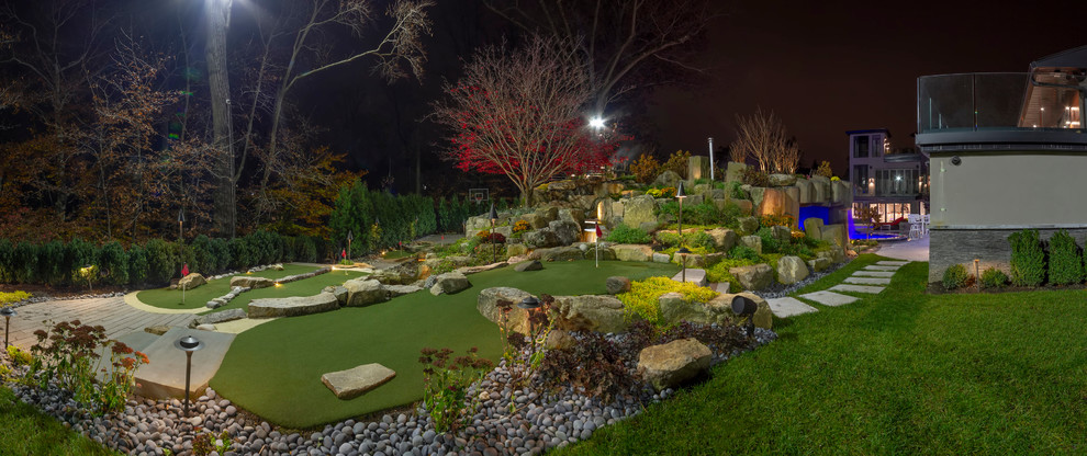 Backyard patio and lighting