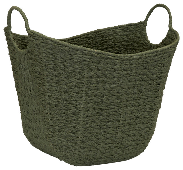 Paper Rope Basket With Handles Tropical Baskets by Household