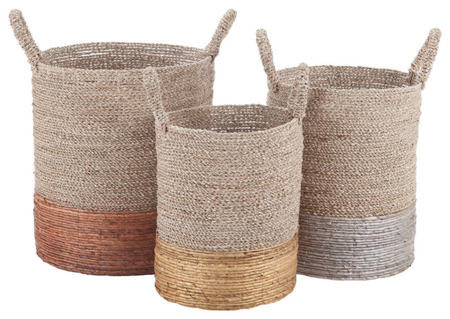 Shandi Decorative Basket, Natural/Copper/Silver/Gold