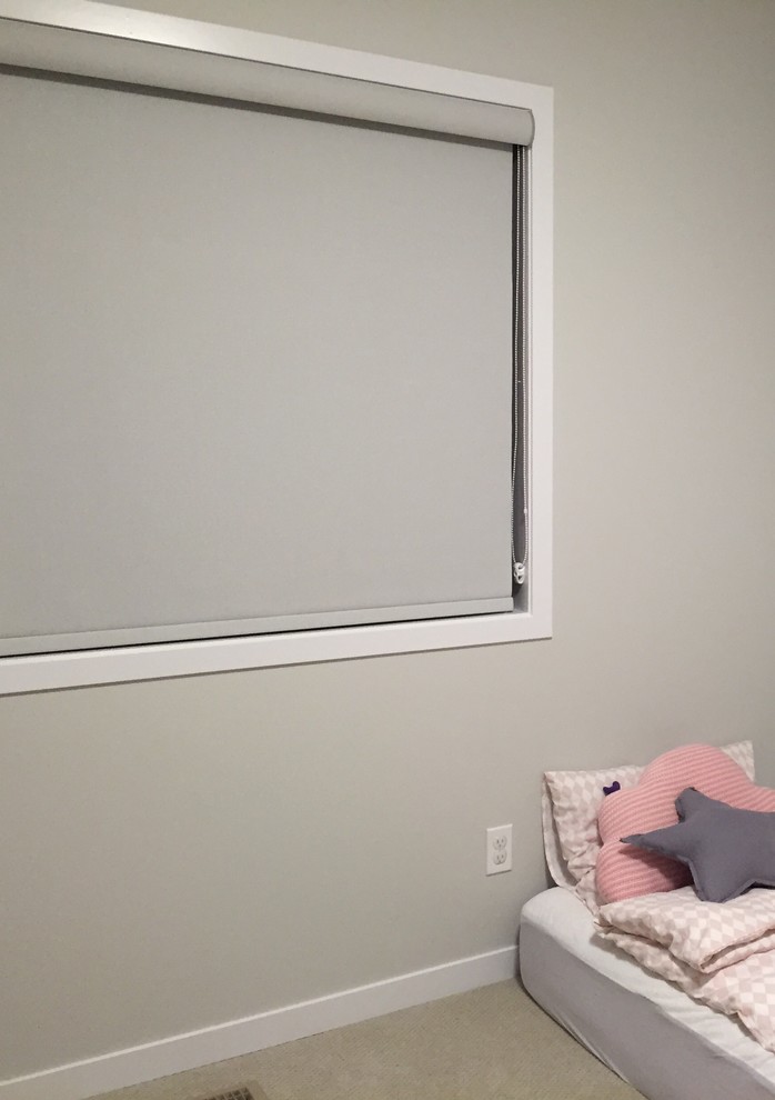 Transitional bedroom photo in Calgary