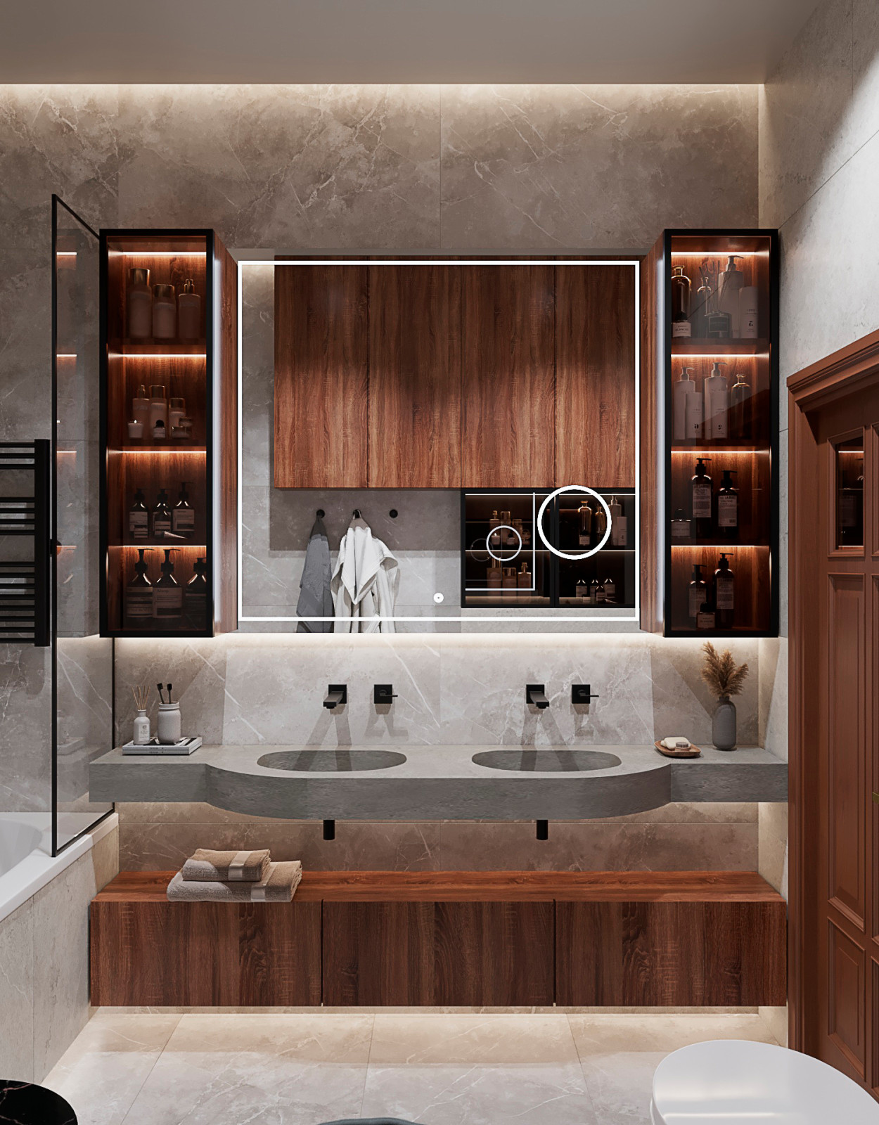 2023г. Интерьер частного дома 350 м2 в г. Новосибирск