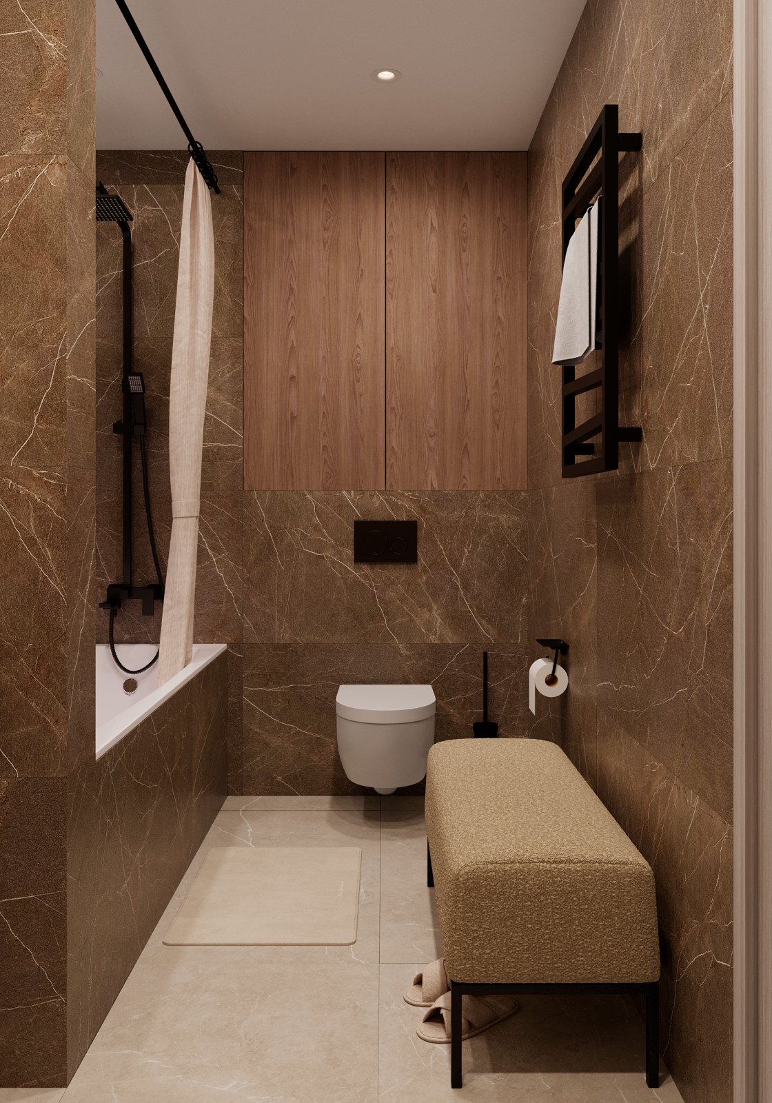 Тёмный санузел