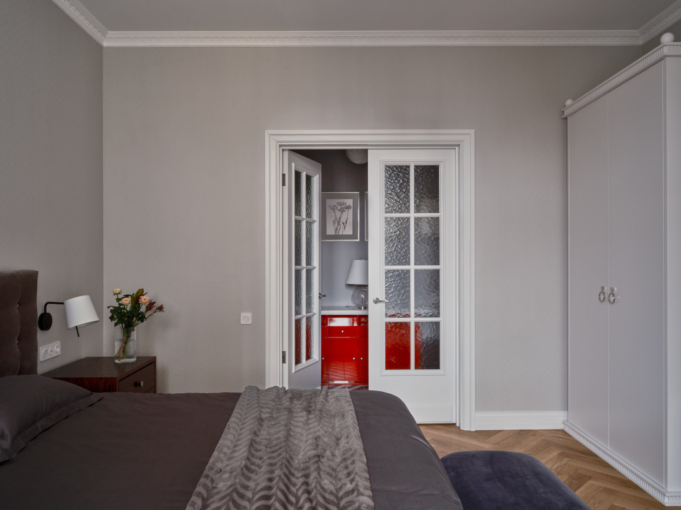 Свежая идея для дизайна: спальня в стиле ретро - отличное фото интерьера