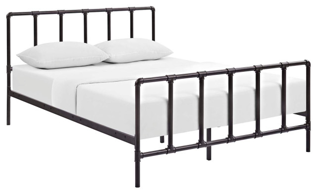 Brown Dower Queen Stainless Steel Bed