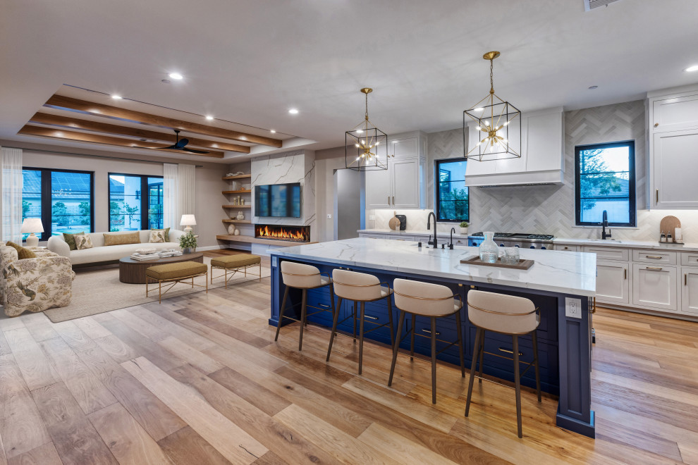 Open Kitchen & Family Room | French Country Transitional Estate