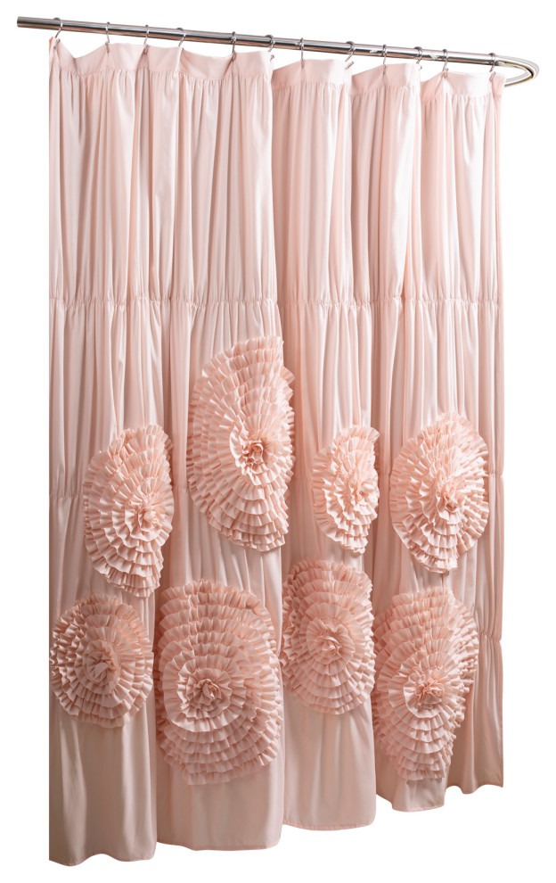Serena Shower Curtain Blush Single 72 X72 Traditional Shower