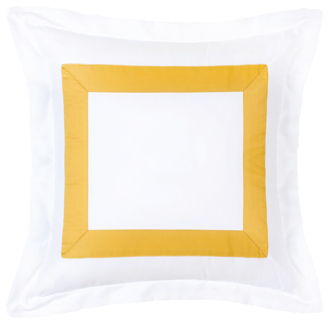 Mustard Flange Accent Pillow Cover, 20"x20"