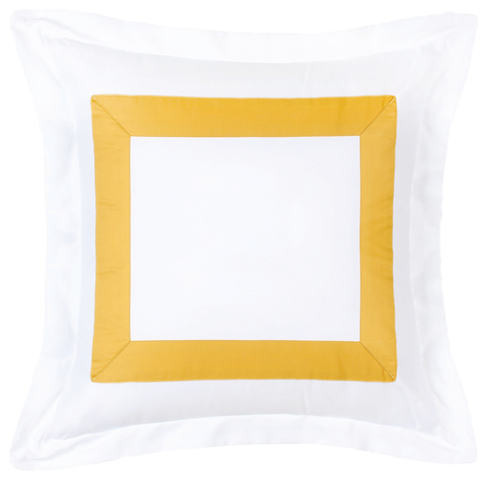Mustard Flange Accent Pillow Cover, 20"x20"