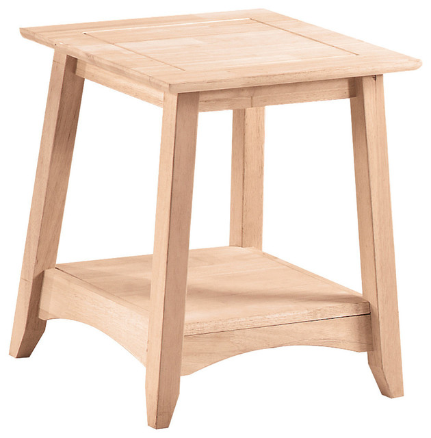 International Concepts Whitewood Bomby Tall Unfinished End Table Traditional Side Tables And