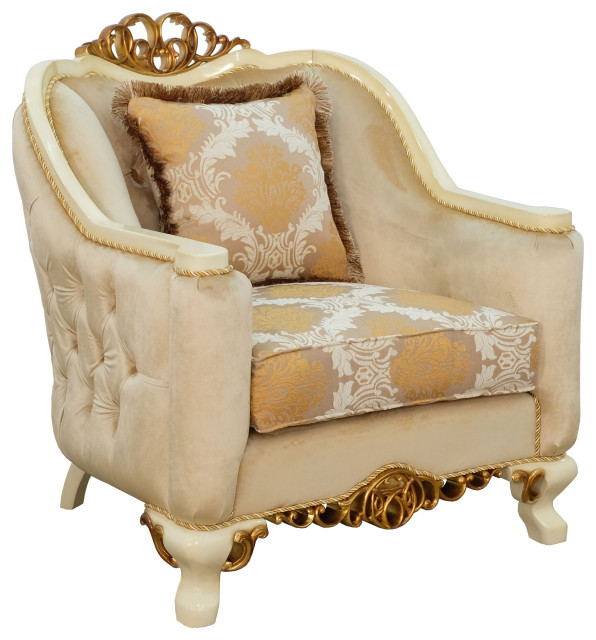 European Furniture Angelica Armchair Damask Brown Fabric Victorian Armchairs And Accent Chairs By Usa Furniture Warehouse