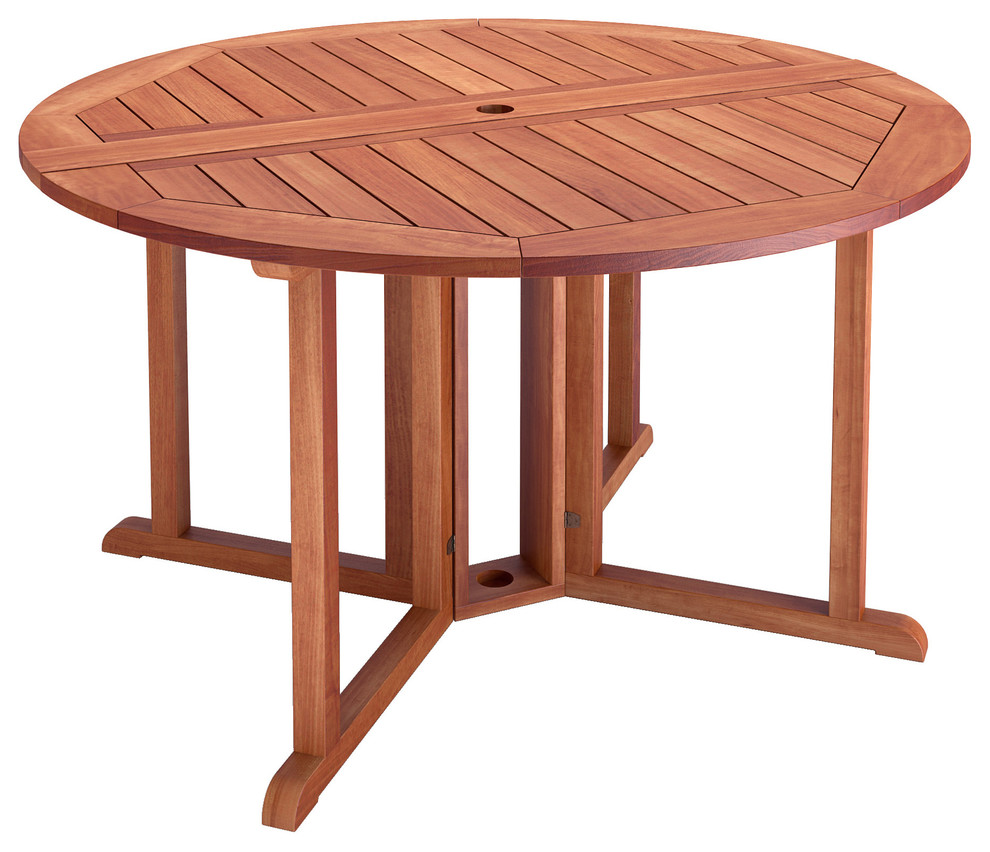 CorLiving Miramar Cinnamon Brown Hardwood Outdoor Drop Leaf Dining Table
