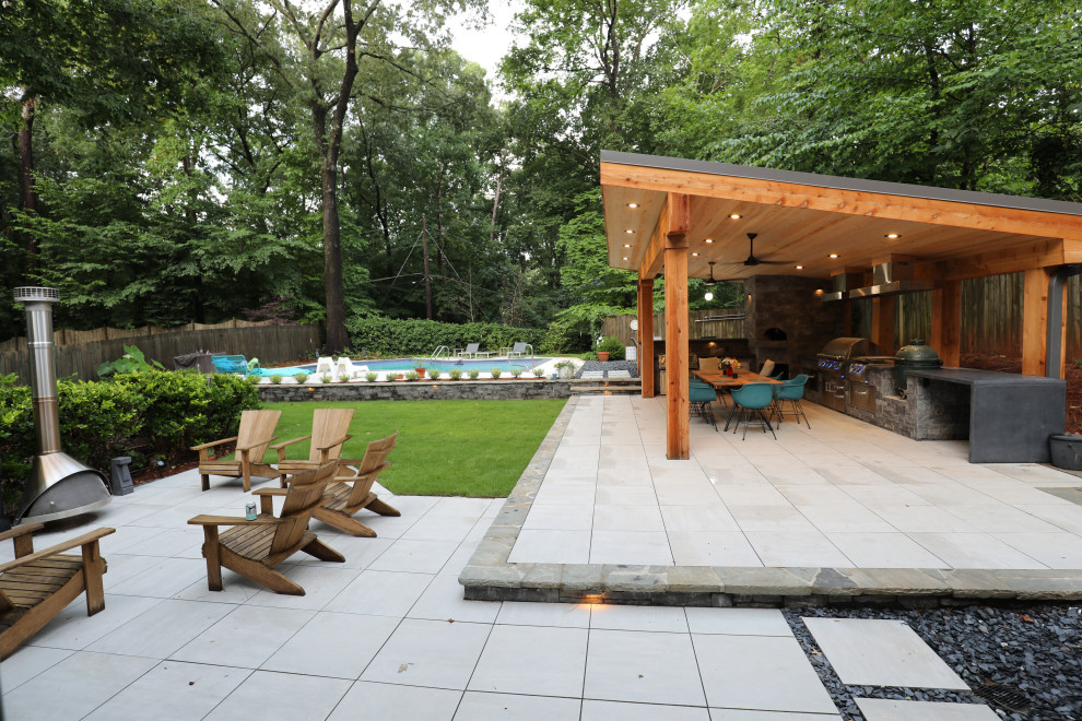 Design ideas for a midcentury patio in Atlanta.