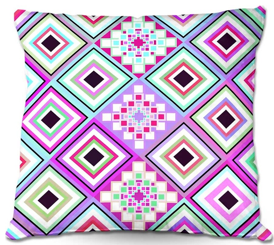 Pastel Native Inspired Outdoor Pillow, 16"x16"