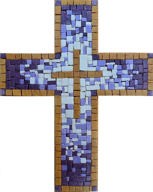 Mosaic Patterns, Christian Cross Traditional Tile Murals by