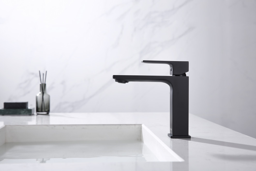 CLOVIS Brass Single Handle Bathroom Faucet Contemporary Bathroom