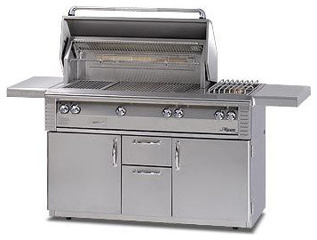 Alfresco 56'' Lx2 Grill On Cart, Stainless Natural Gas | ALX256BFGR-NG