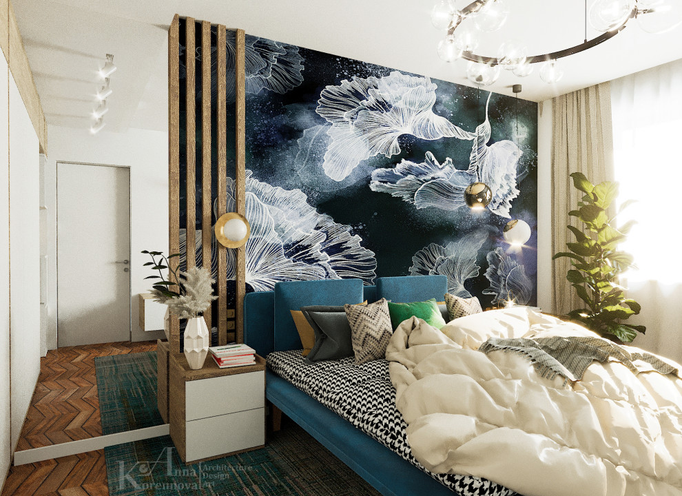 Дизайн спальни в проекте квартиры Colored City