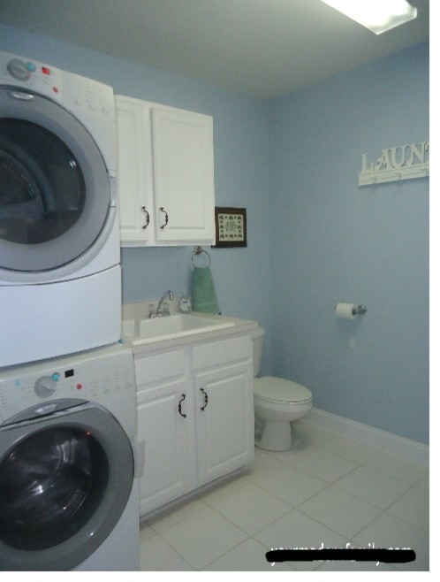 Toilet in laundry room