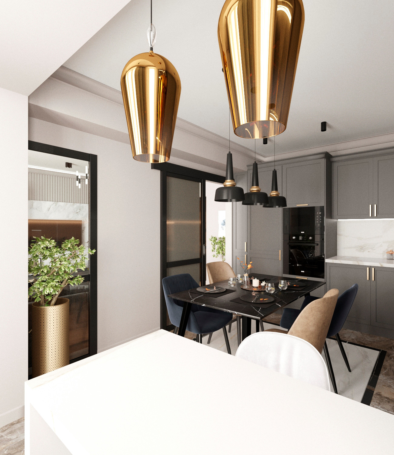 Квартира 100 квадратных метров в г.Кисловодске, Проект кухни