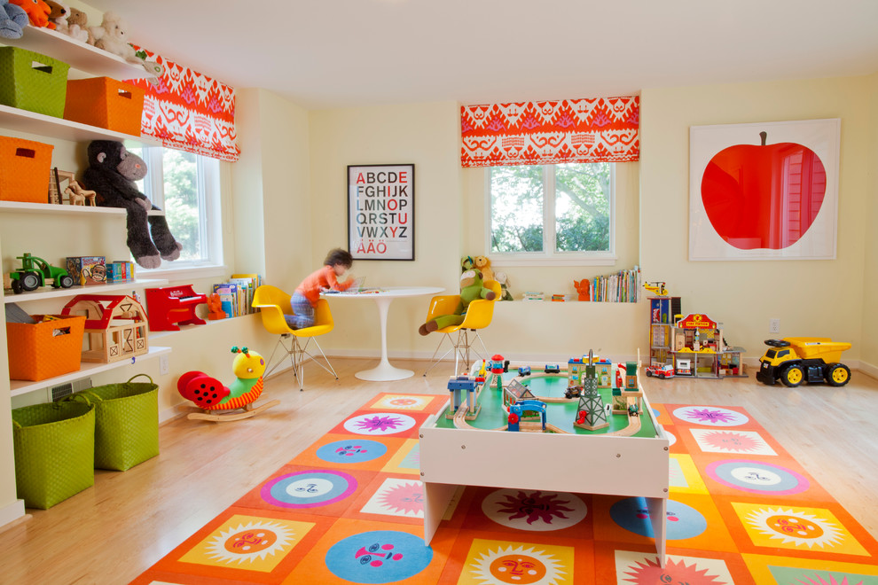 Design ideas for a contemporary kids' playroom in Miami.