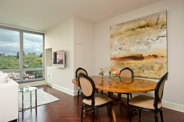 Photo of a contemporary dining room in Boston.