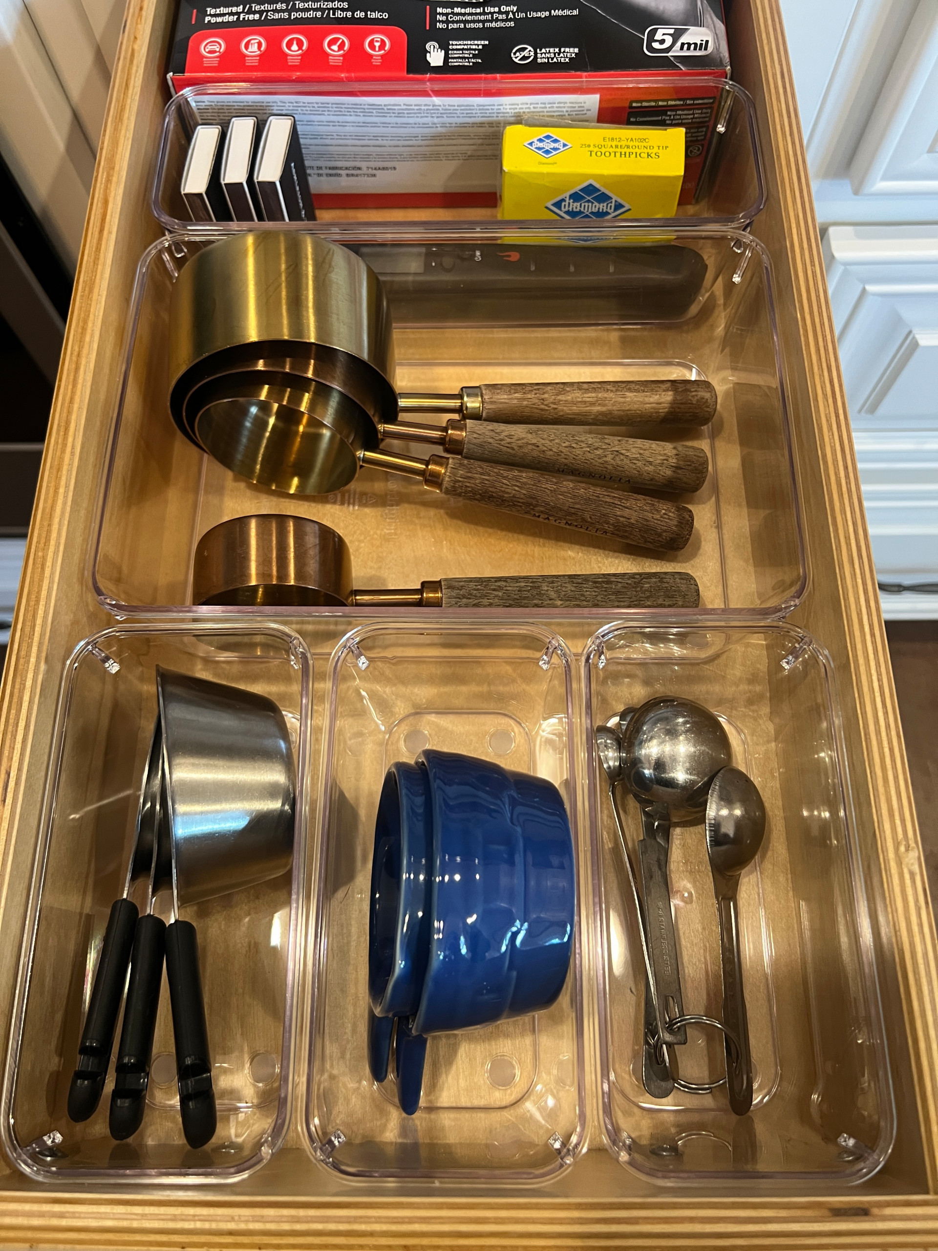 Organized Kitchen Drawer with measuring spoons