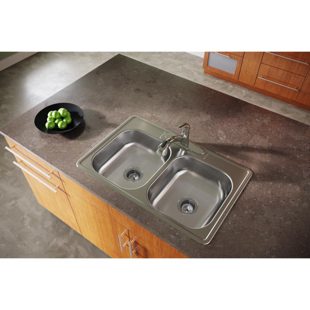 D23321 Dayton Stainless Steel 33 X 21 1 4 Double Bowl Drop In Sink Contemporary Kitchen Sinks By Source - Elkay Dayton 33 X 19 8 Stainless Steel Kitchen Sink D23321 Dayton Stainless Steel 33 X 21 1 4 Double Bowl Drop In Sink Contemporary Kitchen Sinks By Source - Elkay Dayton 33 X 19 8 Stainless Steel Kitchen Sink