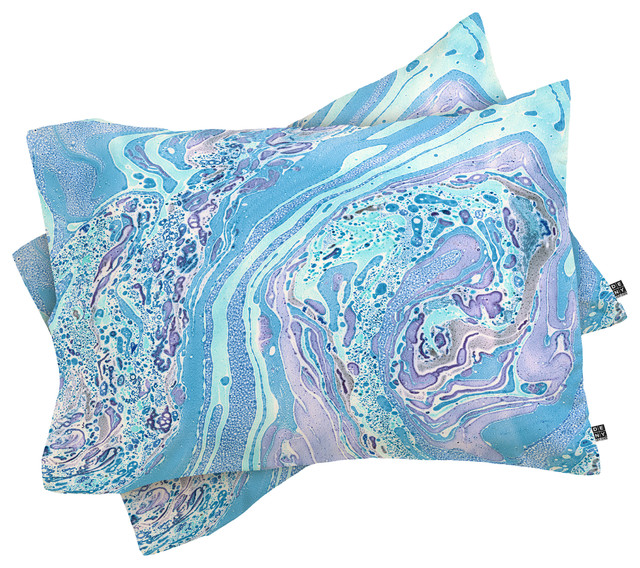 blue king pillow shams