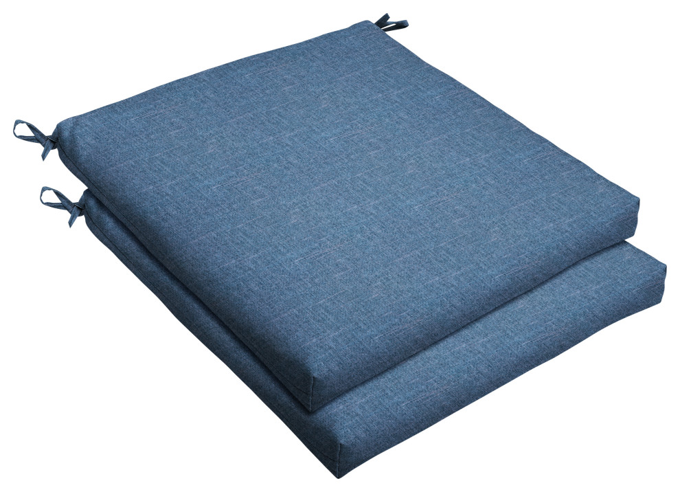Blue Outdoor Bristol Chair Pad Set, 19x19x2.5 Transitional Outdoor