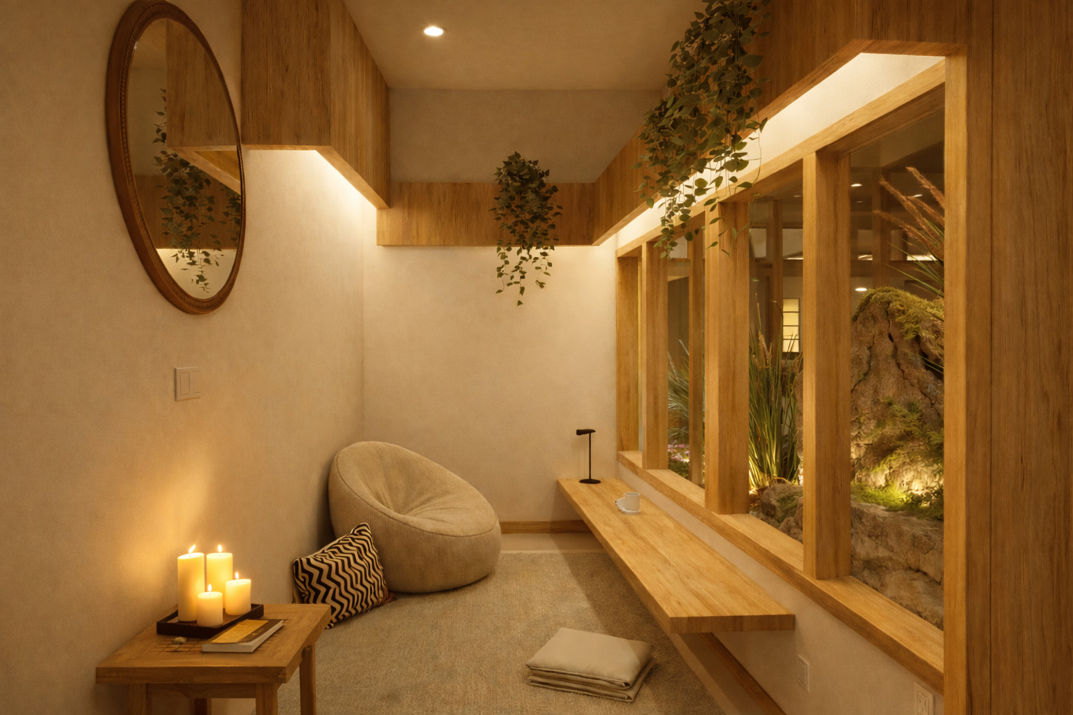 Biophilic Yoga Studio with Japandi Design