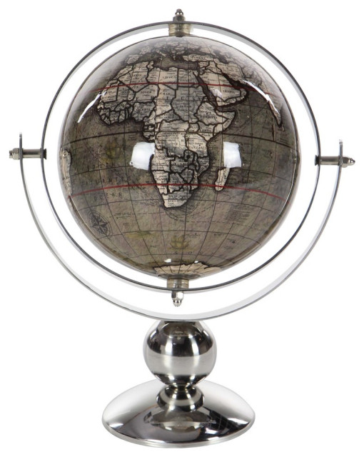 Traditional Gray Stainless Steel Metal Globe 43486