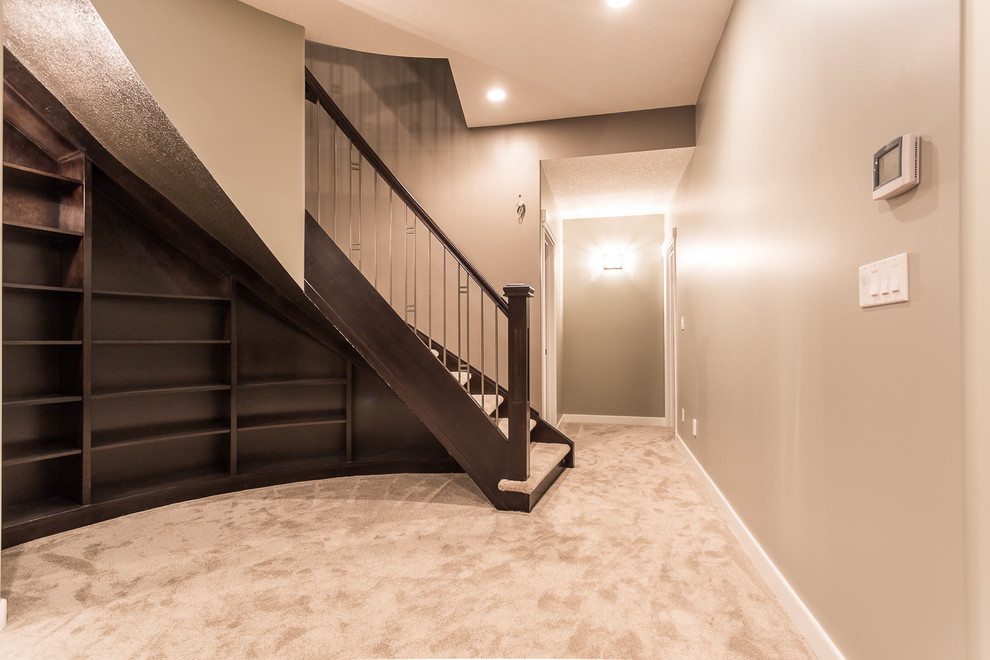 Transitional home design photo in Edmonton