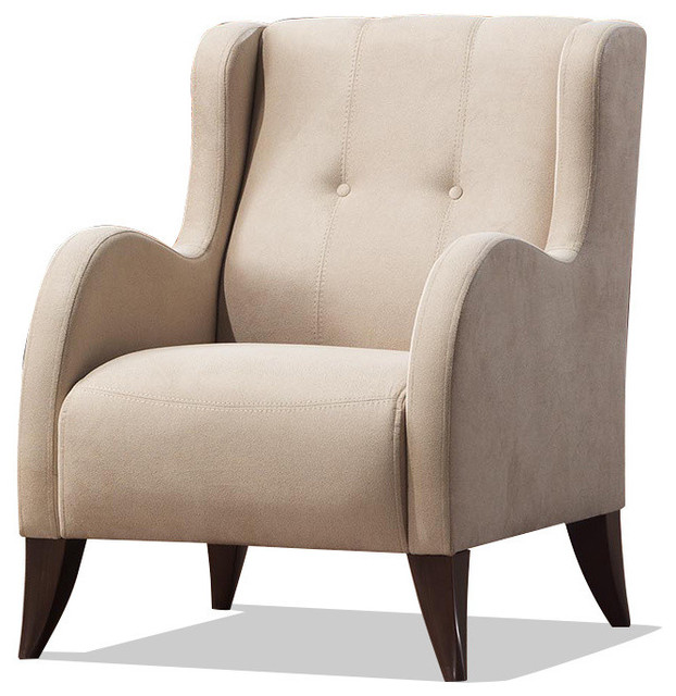 Modern Wing Chair Shaker Beige Orion Transitional Armchairs