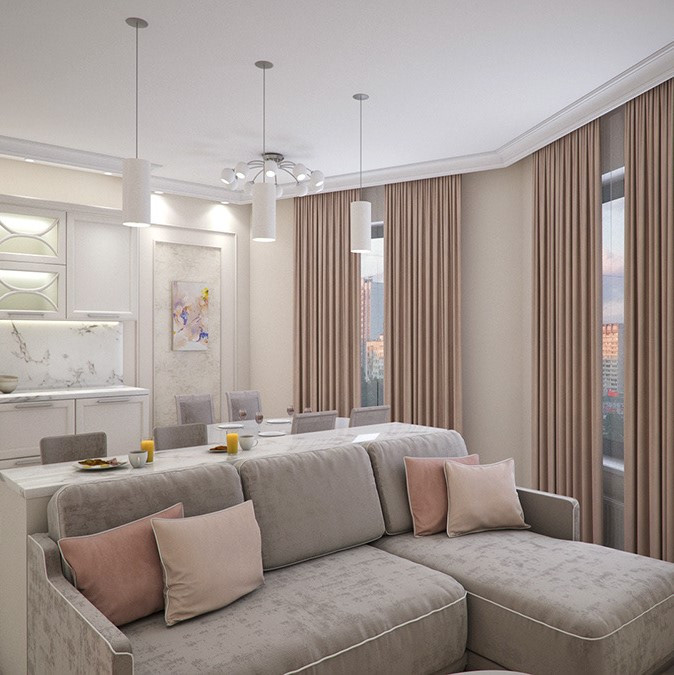 Дизайн-проект квартиры ЖК Царская площадь 100м2 (Классический стиль)