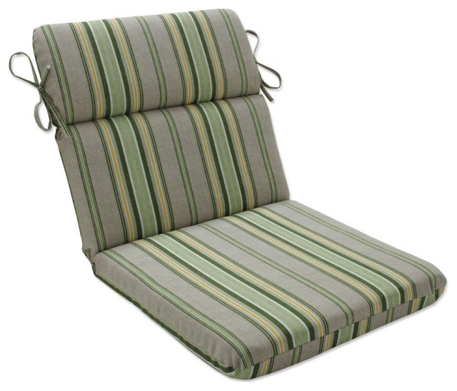 Terrace Sunrise Green Rounded Corners Chair Cushion Contemporary