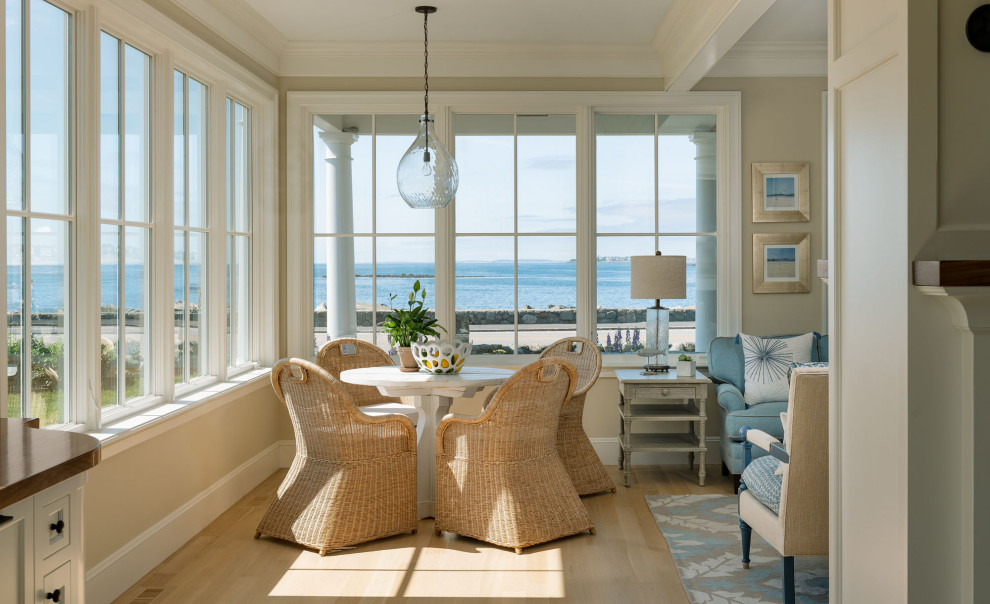 Inspiration for a coastal home design remodel in Boston