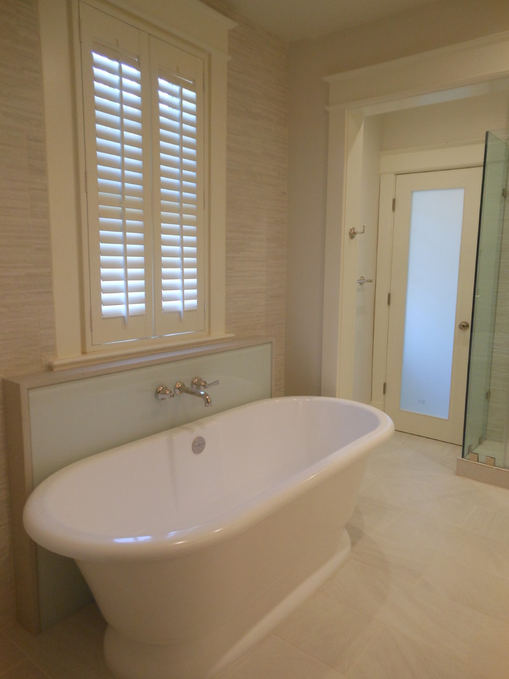 Inspiration for a traditional bathroom in DC Metro with a freestanding tub.